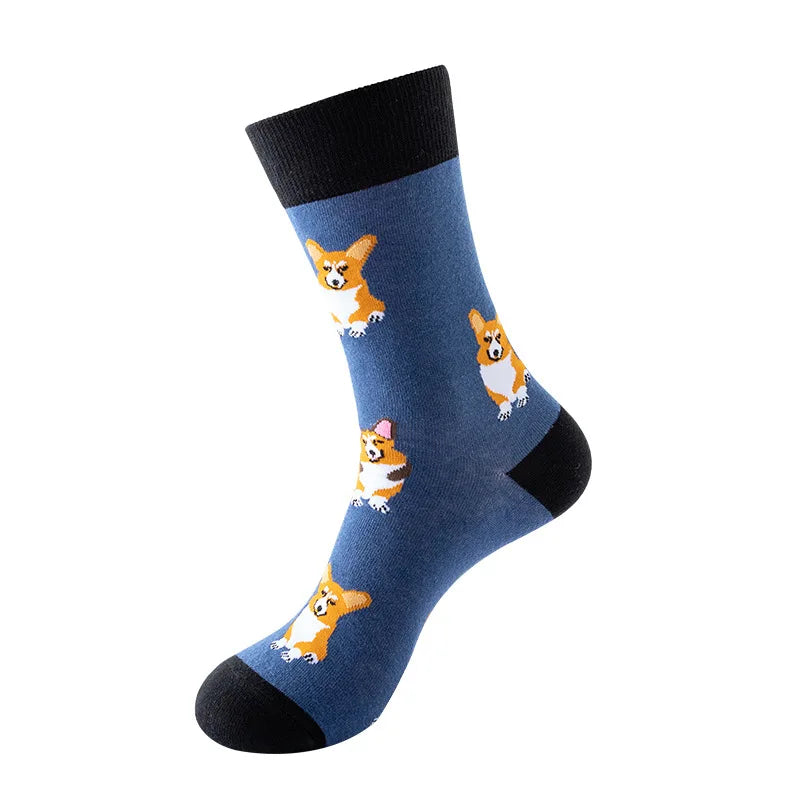 1 Pair Men Cotton Retro Abstract Oil Painting Art Socks Shout Modern Van Gogh Starry Night Happy Oil Painting Skateboard Sock