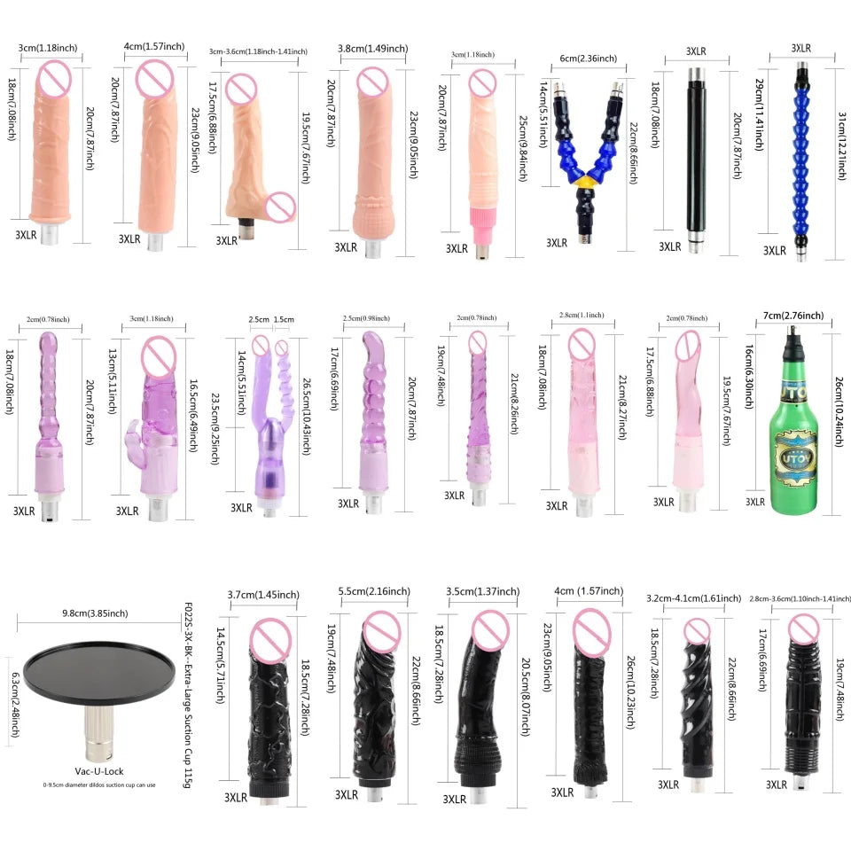 FREDORCH Sex Machines More Attachment Masturbating Pumping Sex Gun Adjustable with Dildo Couples Sex Toy Love Machine for Couple