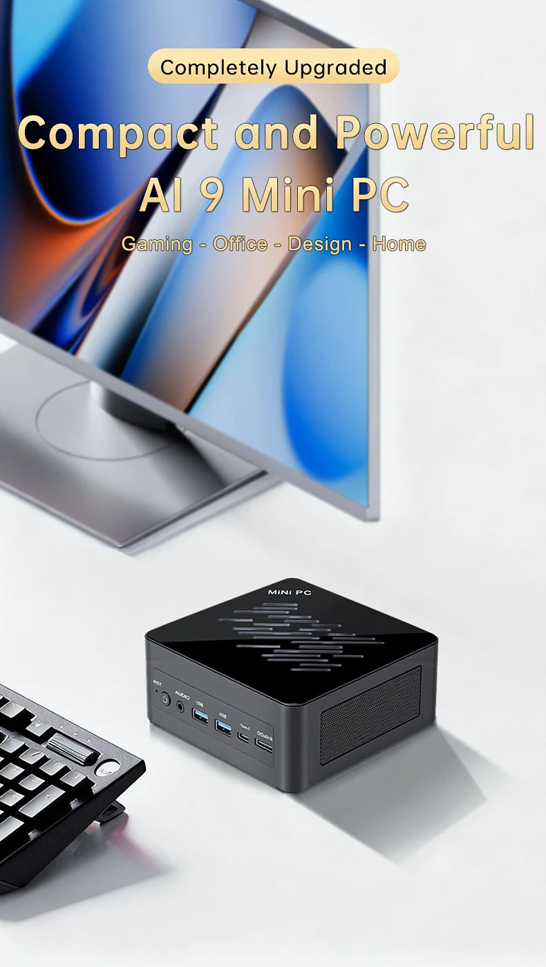 Topton Gaming Mini PC OCuLink AMD Ryzen AI 9 HX 370 AI 7 PRO 360 Ryzen 7 8845HS/7840HS Desktop Small Computer Windows 11 WiFi6E