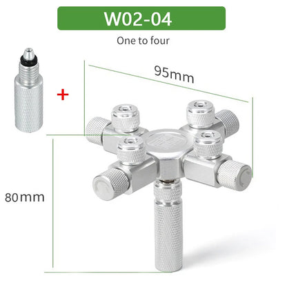 Aquarium CO2 Shunt CO2 Regulator Multi-Way Shunt Regulating Valve Aluminum Alloy CO2 Multi-Pass 2-6 Shunt Fish Tank Supplies
