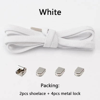 No tie Shoe laces Elastic laces Sneakers Flat Shoelaces without ties Quick Shoelace for Shoes Kids Adult One Size fits All Shoes