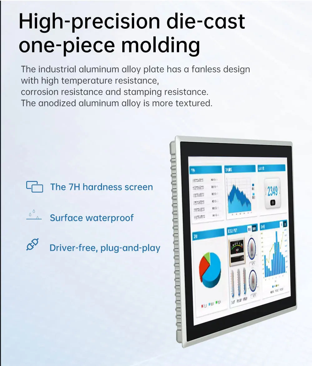 15-23.8 Inch Industrial Touch Screen Panel Pc Aluminum Case Embedded Front Ip65 All In One Industrial Panel Pc
