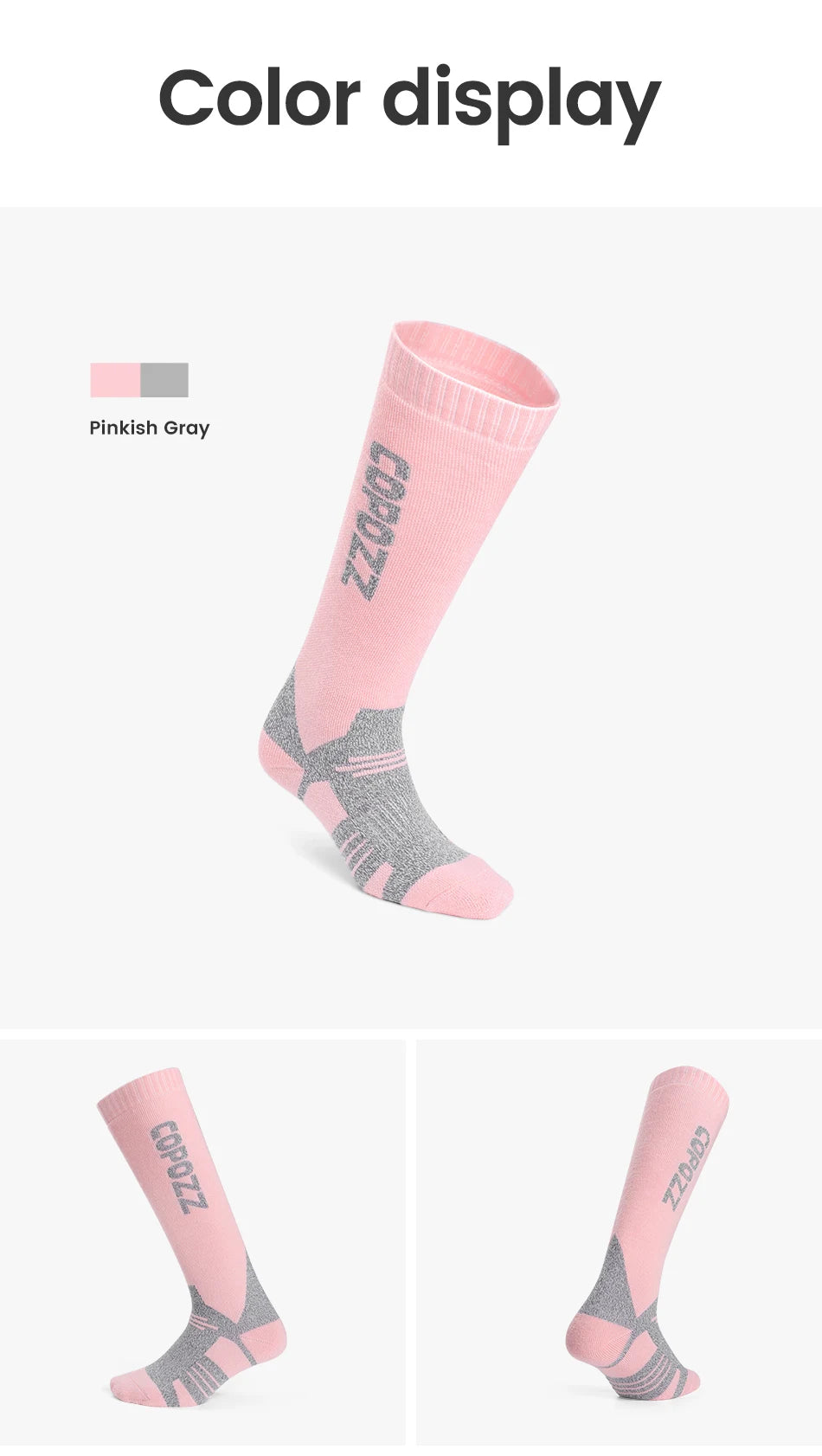 COPOZZ Winter Men Women Thermal Ski Socks Warm Wool Cycling Soccer Snowboard Socks Thickened High Tube Moisture Absorption Socks