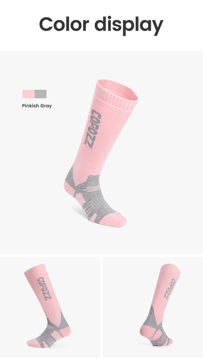 COPOZZ Winter Men Women Thermal Ski Socks Warm Wool Cycling Soccer Snowboard Socks Thickened High Tube Moisture Absorption Socks