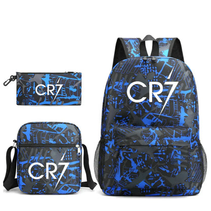 3pcs Simple Lightweight Backpacks CR7 Sports Casual Travel Outdoor Backpacks Teens Laptop Mochilas sac a dos