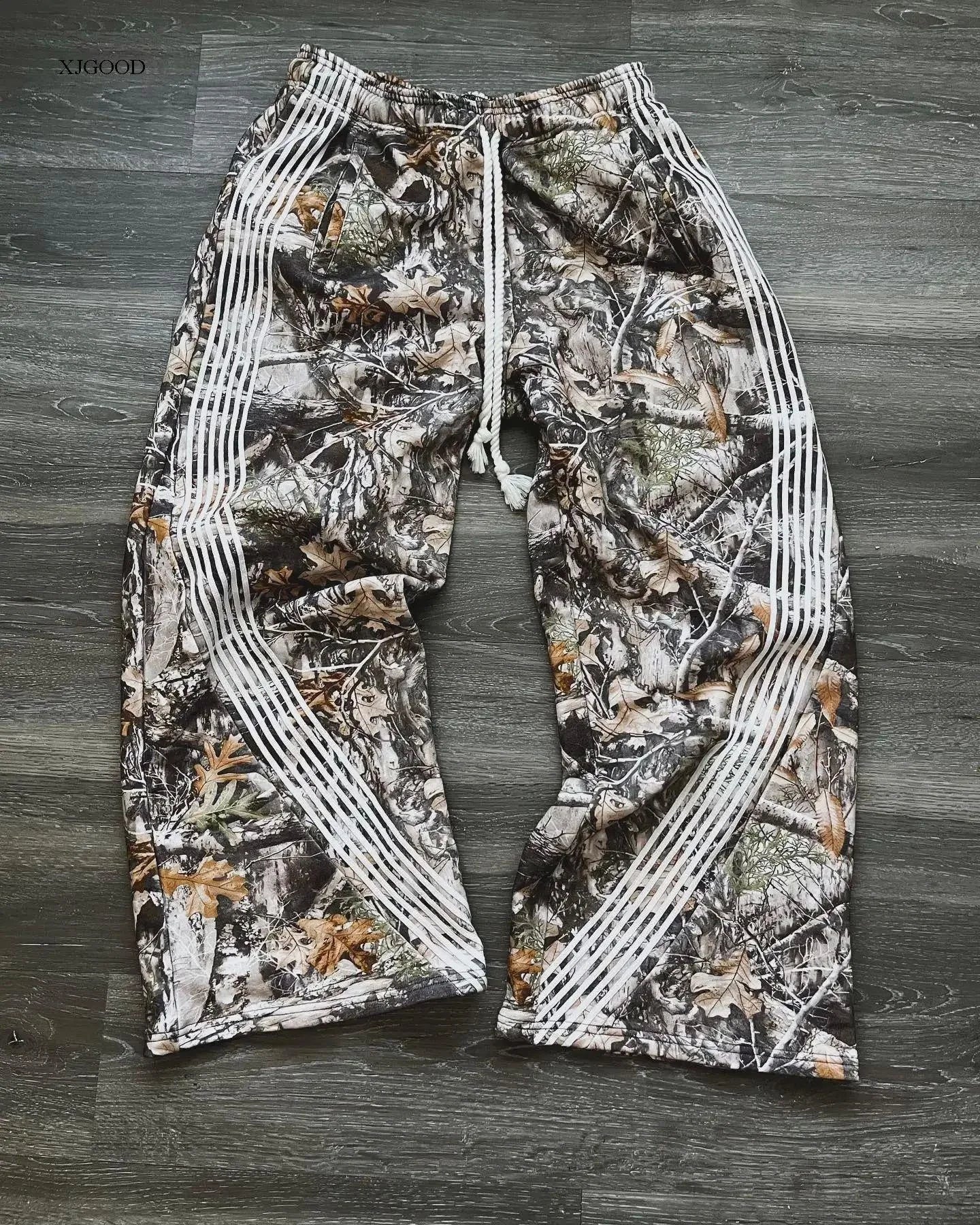 Man Spring Autumn Baggy Pants Cargo Streetwear Joggers Y2k Camouflage Trousers Korean Hip Hop Drawstring Sports Pants