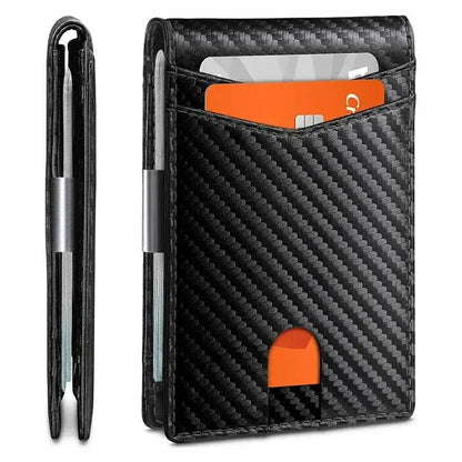 Rfid Carbon Fiber Luxury Men Wallets Money Bag Slim Thin Man Card Holder Wallet for Men Small Short Purse Male Vallet Billfold