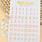 3D Glittery Gothic Letter Design Nail Art Stickers Uppercase Alphabet Letters Artistic Designs DIY Nail Art Decals Decoration #1