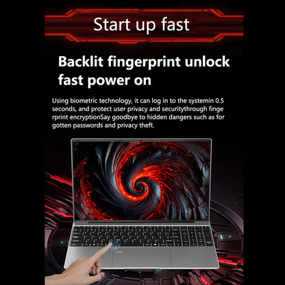 15.6" HOT Laptop 32GB DDR3 512GB 1TB 2TB SSD Windows11 Notebook Pc Gamer Intel 6500Y Office Computer with Backlit Fingerprint