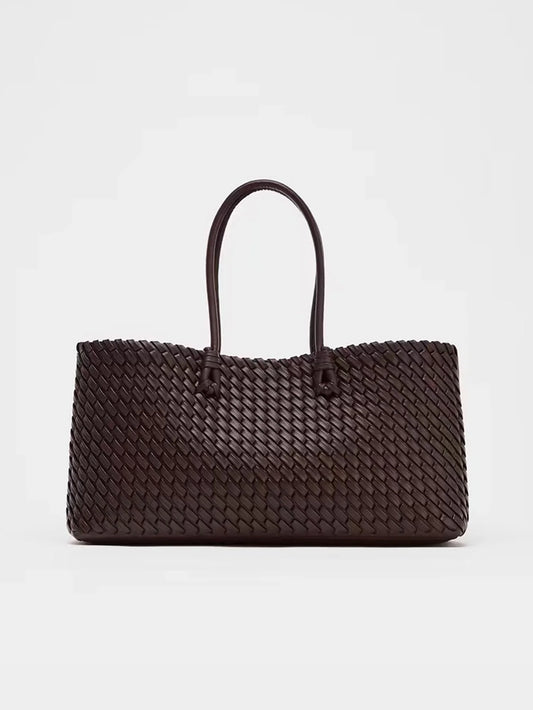 2025 new niche commuting woven hand-held shoulder bag, fashionable and versatile, super large capacity tote bag