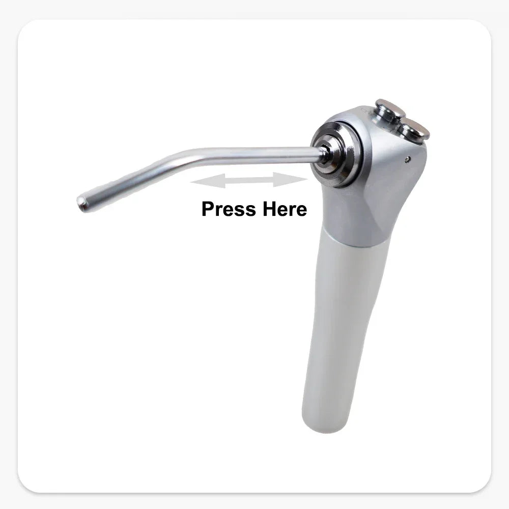 ELIJAH Dental Air Water Spray Gun Triple 3 Way Syringe Handpiece with 2 Nozzles Tips Tubes For Dental Lab Silvery Available