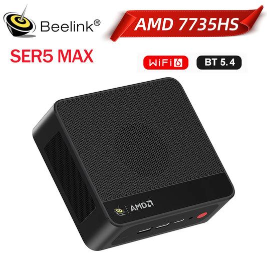 Beelink SER5 Max AMD Ryzen7 7735HS SER3 R3 3200U R5 5500U 5625U DDR4 16G RAM 500G Mini PC Support WiFi6 Type-C Desktop Computer