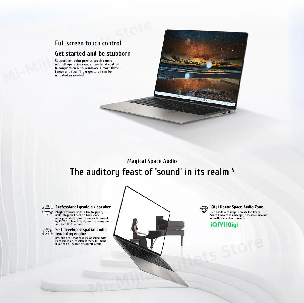 Honor MagicBook Art 14 Snapdragon Edition 1kg Ultra Thin Laptop X Elite 32G 1T 3.1K Eye Screen Notebook