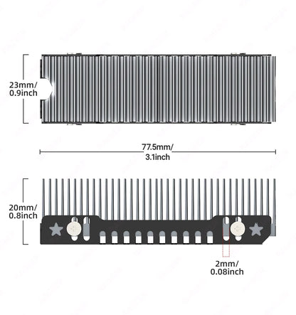 RAGEER M.2 SSD Cooler, Heavy Duty Aluminum Convection Heat Sink, NVME NGFF Cooler,  FrostBlade 1 Passive Heat Sink with 38 Fins