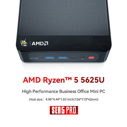 Beelink SER5 Max AMD Ryzen7 7735HS SER3 R3 3200U R5 5500U 5625U DDR4 16G RAM 500G Mini PC Support WiFi6 Type-C Desktop Computer
