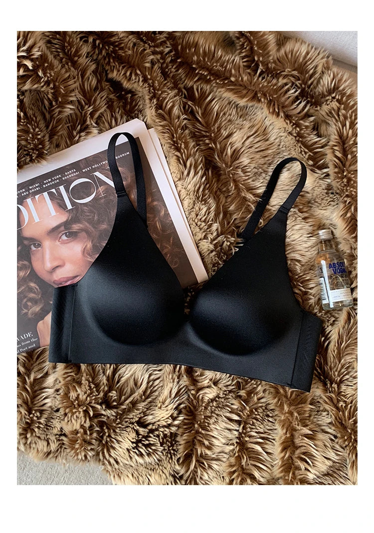Satin Bralette Slip for Small Bust Women Seamless One Piece Wireless Support Anti Sagging Comfort Everyday S-XL MOYISU Sexy AB