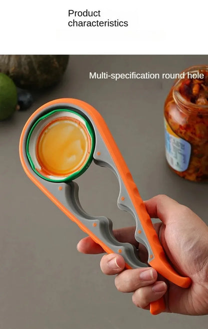 1PC 4-in-1 Multi-Function Non-Slip Kitchen Bottle And Can Opener Twist Labor-Saving Bottle Lid Opener for Easy Home Use