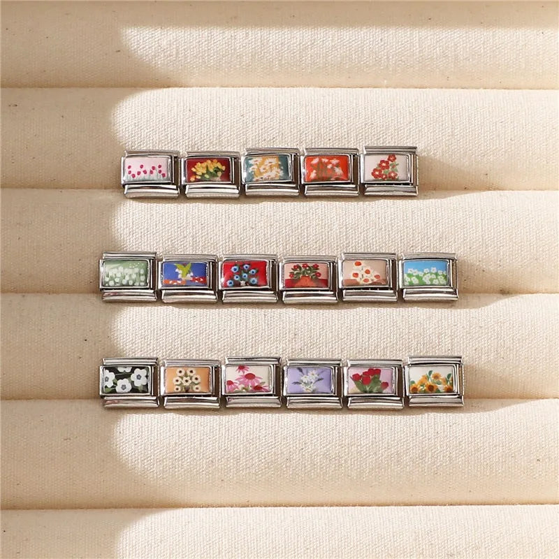 Wholesale Cute Animal Swimming Dogs Cats Sheep Charm Bracelet Fit 9mm Bracelet Stainless Steel Italian Links Making DIY Jewelrys