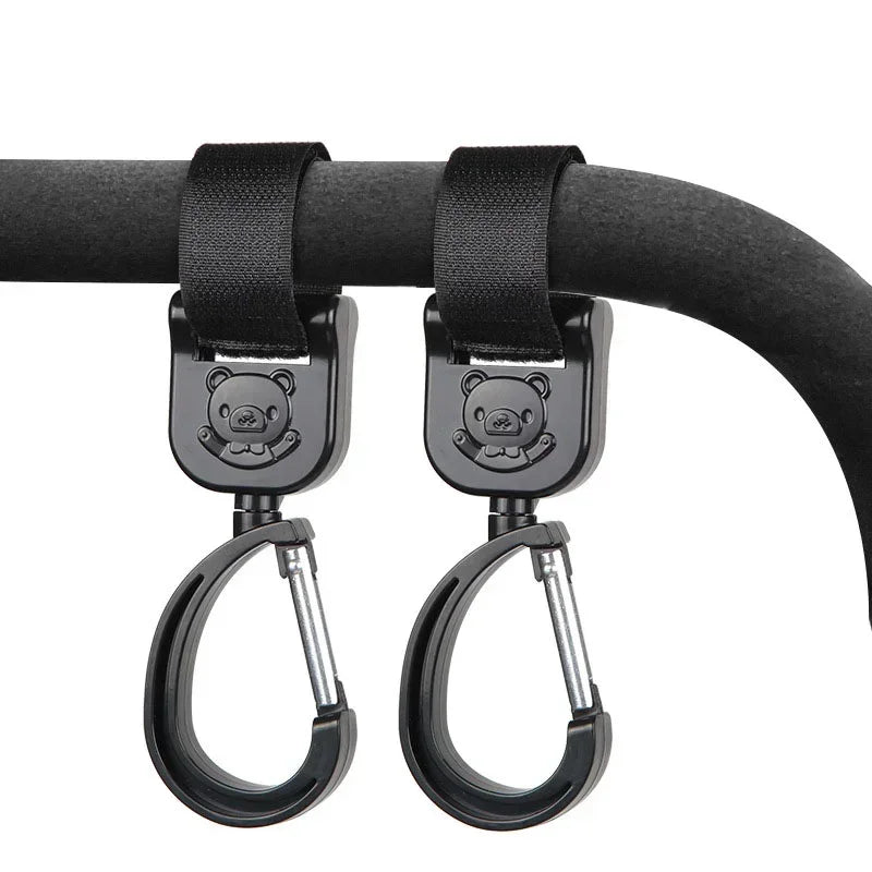 Universal Outdoor Stroller Accessories Baby Pram Hooks Rotate Hanging Bag 360 Degree Cart Organizer Storage Bag Hanger