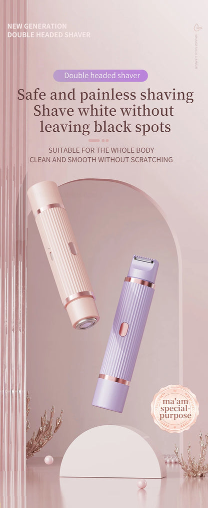 Electric Shaver for Women Bikini Trimmer Facial Mustache Hair Removal Razor Ladies Face Underarm Legs Electric Painless Epilator