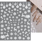 1sheet 3D White Snowflakes Nail Stickers for Christmas Winter Snow Flower Self-adhesive Nail Art Decals DIY Manicure Decorations