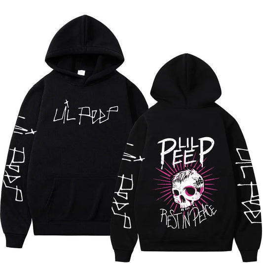 Rapper Lil Peep CryBaby Skeleton Hoodies Men Women Clothing Fashion Vintage Hip Hop Oversized Sweatshirt Casual Gothic Pullovers