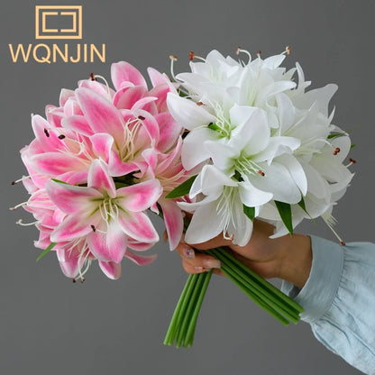 1 Bundle Of 20 Lily Simulation Flowers For Home Decoration, Dining Table, Living Room Decoration, Decoration, Fake Flowers