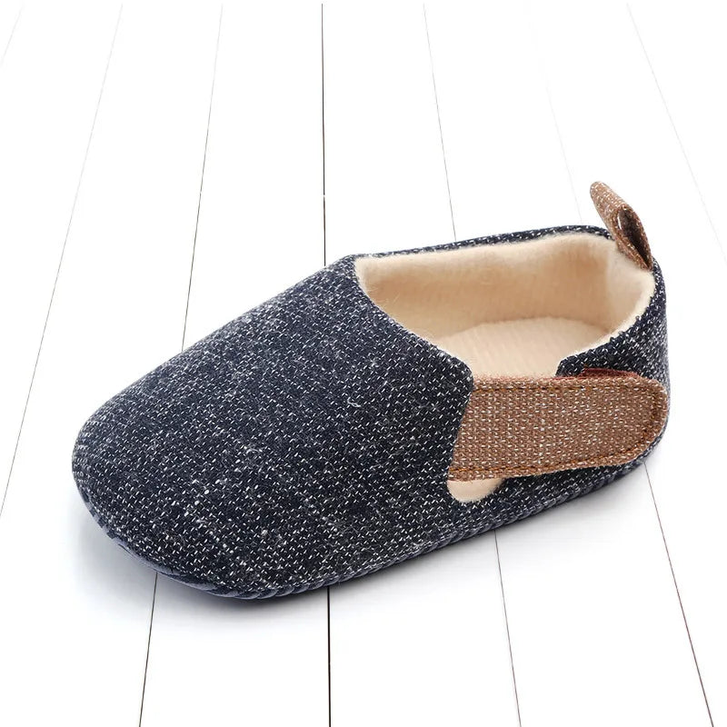 Infant Babies Boys Girls Shoes Soft Sole Canvas Solid Footwear For Newborns Toddler Crib Moccasins Letter Print Anti-Slip Shoes