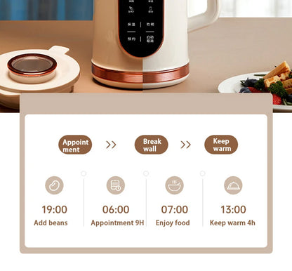 1500ml Soy Milk Machine Electric Juicer Blender Mixer Soybean Milk Maker Wall Breaking Machine 10-leaf Blade Breakfast Machine