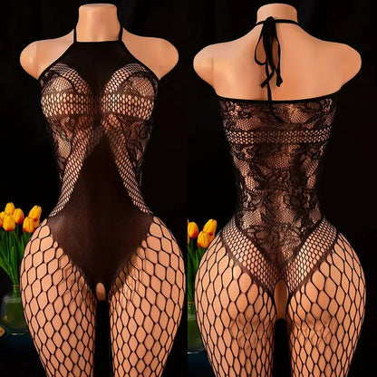 Crotchless Sexy Stocking Toy For Women Fishnet Bondage Underwear Bdsm Erotic Prop Couples Adult Porn Lace Game Rope Bodysuit