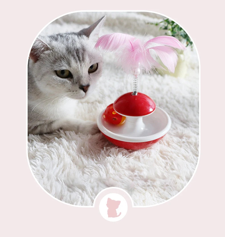 New Durable Funny Pet Cat Toys For Entertain Itself Mimi Favorite Feather Tumbler With Small Bell Kitten For Catch