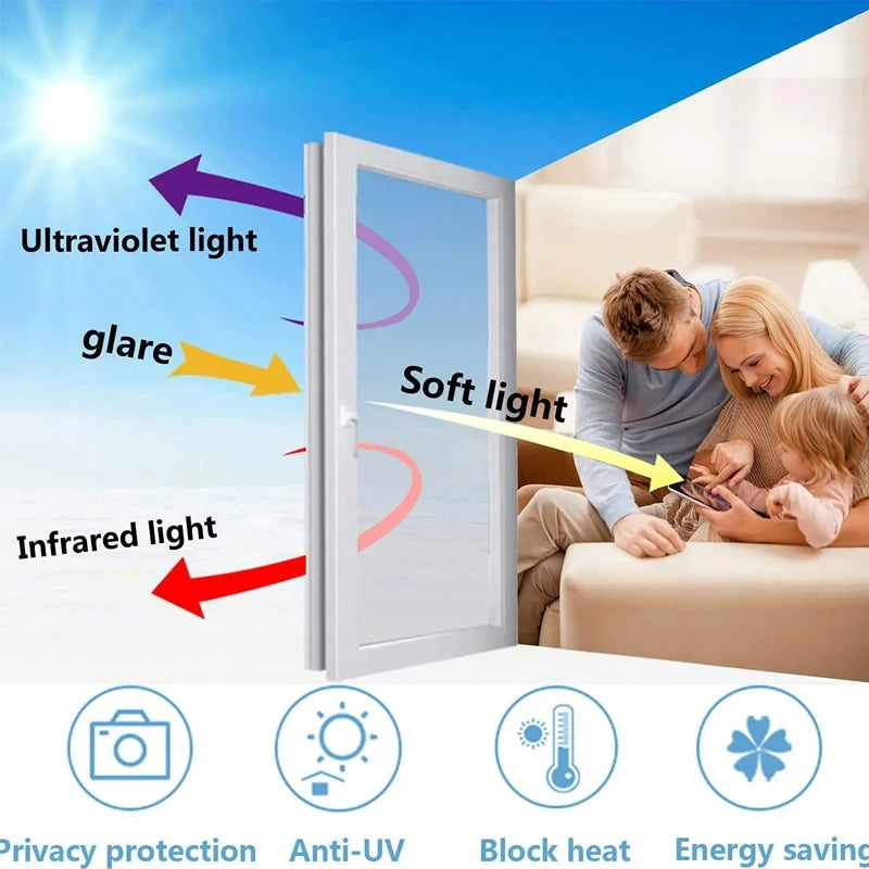 Window Insulation Glass Film Office Solar Film Living Room Shading One-way Anti Peeping Sunscreen Film Electrostatic Bonding