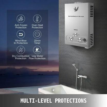 VEVOR LPG Liquefied Petroleum Gas Water Heater 6L 8L 10L 12L 16L 18L Liquefied Petroleum Gas Propane Butane Water Heater