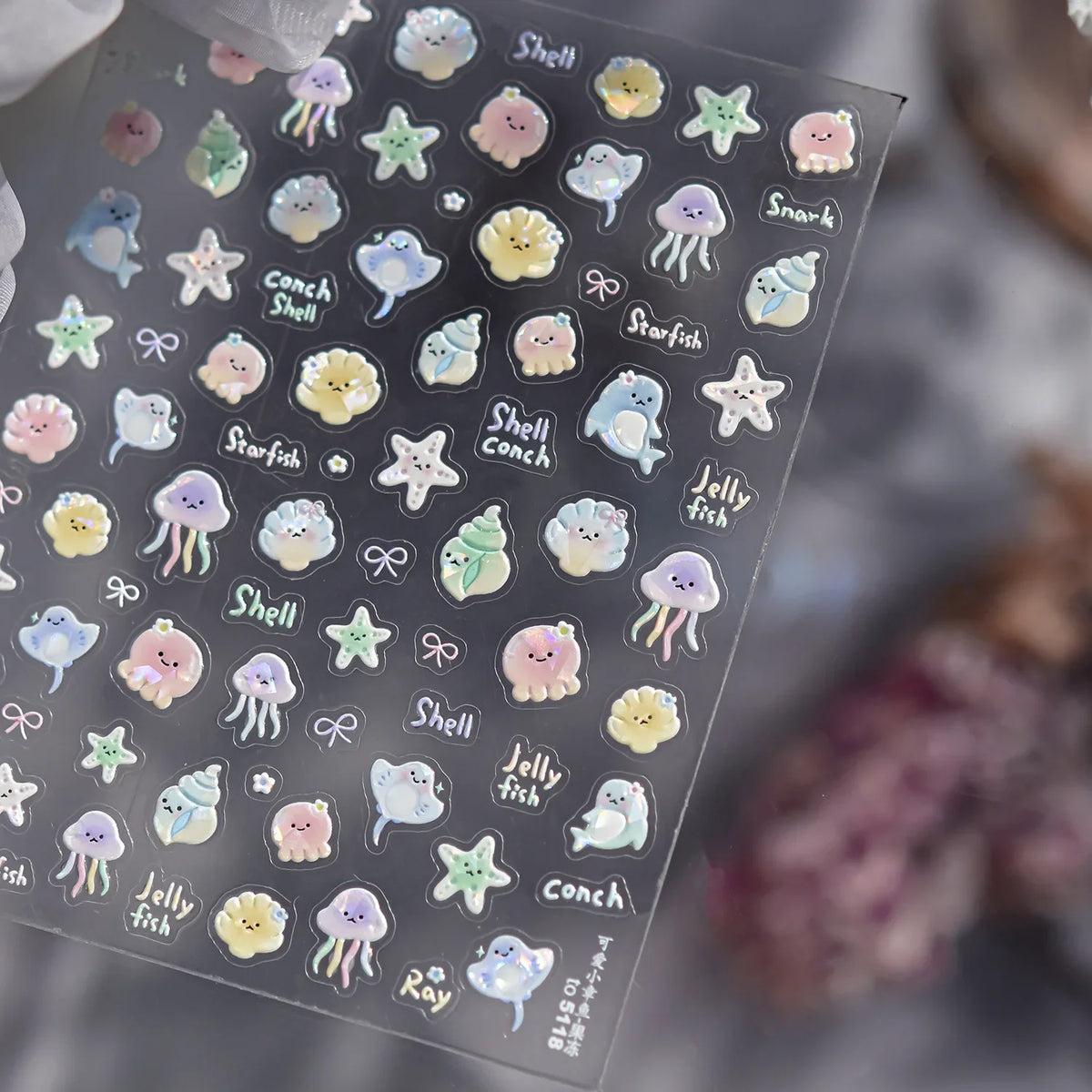 Cute Animal Face 5D Nail Art Stickers Cartoon Cat Bunny Dog Mouse Kawaii Expressions Simple Self Adhesive Manicure Decal DIY
