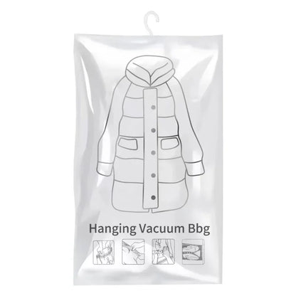Hanging Vacuum Storage Bags Space Saver Bags Vacuum Seal Storage Bag for Suits Dress Coats Jackets Closet Organizer and Storage