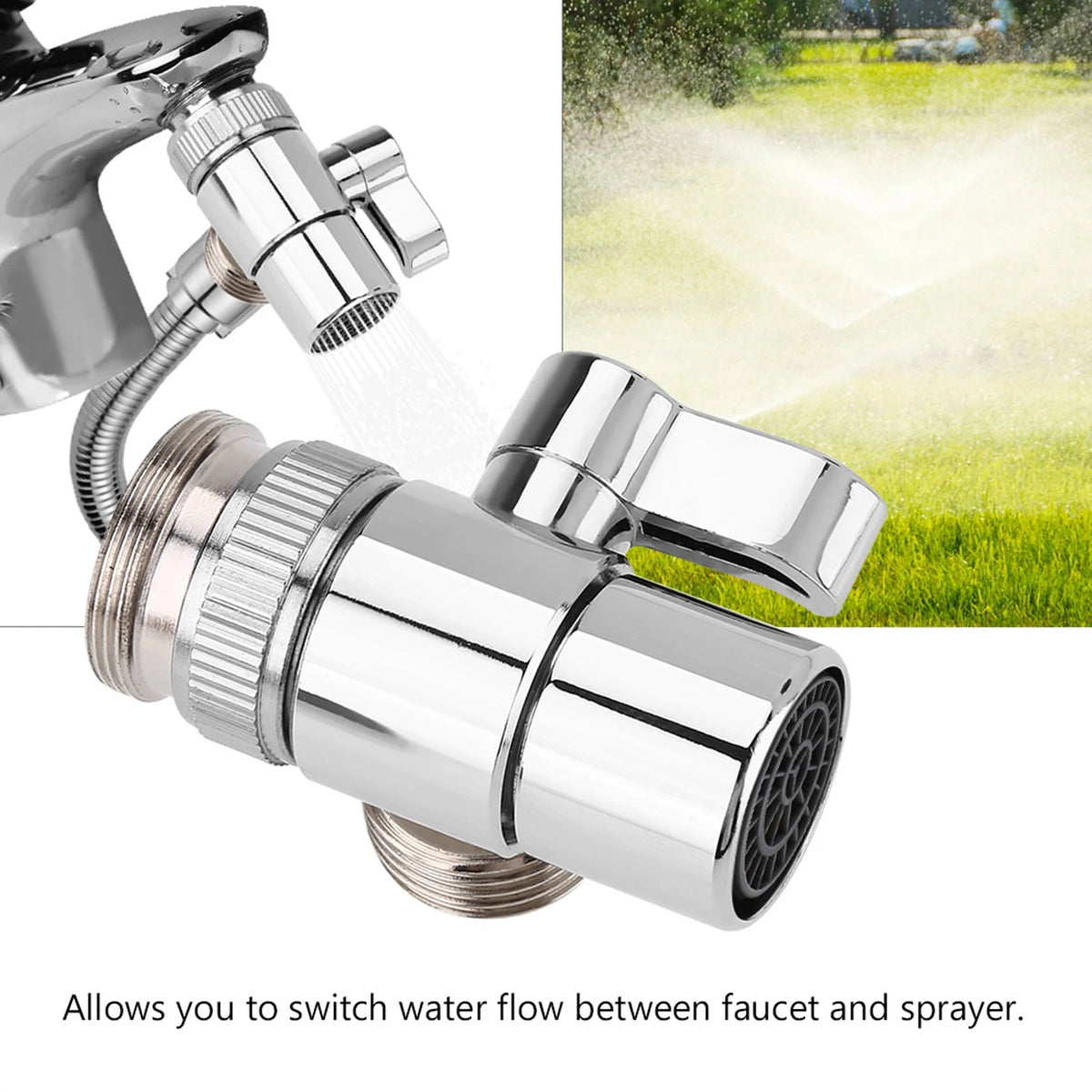 G1/2 Brass Bathroom Kitchen Basin Sink Faucet Splitter Diverter Valve To Hose Adapter M24 Outer Thread M22 Internal Thread