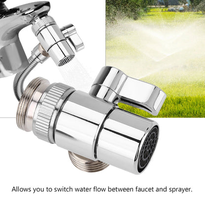 G1/2 Brass Bathroom Kitchen Basin Sink Faucet Splitter Diverter Valve To Hose Adapter M24 Outer Thread M22 Internal Thread