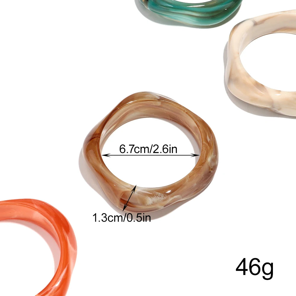 Bohomia Acrylic Statement Irregular Geometric Chunky Bangles for Women Resin Colorful Exaggerated Charm Bracelet Jewelry Gifts