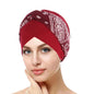 Trendy Print Women Muslim Hijab Caps Wrap Head Indian Turban Bonnet Fashion Headdress Islamic Clothing Accessories