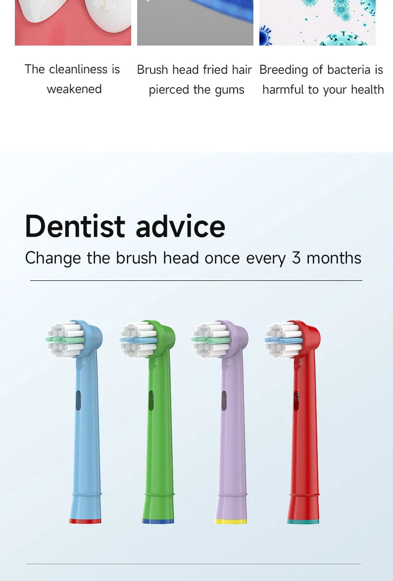 Electric Toothbrush Head Replacement Children Kids Brush Heads Fit for Oral Pro-Health B Stages D100K 4510K D10 D12