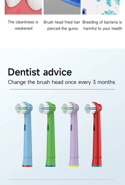 Electric Toothbrush Head Replacement Children Kids Brush Heads Fit for Oral Pro-Health B Stages D100K 4510K D10 D12