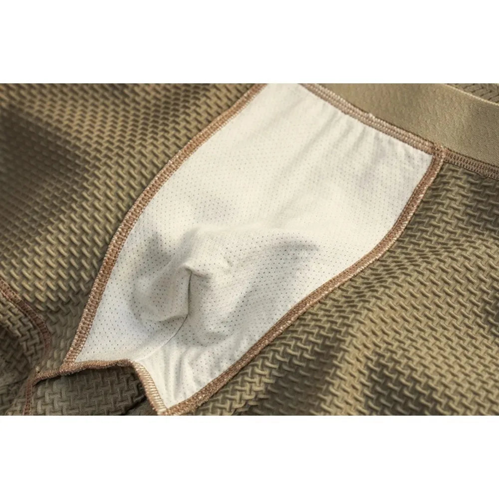 2027 1pcs Men's Shorts Ice Silk Underwear Plus Size Underpants Breathable Sexy Slim Panties Air-conditioned Lingerie Wholesale