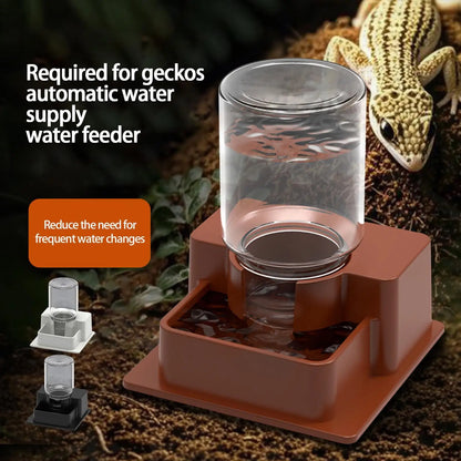 Automatic Reptile Feeder Automatic Detachable Reptile Bowl Tortoise Water Dish Gecko Drink Dispenser for Lizard Chameleon Snake