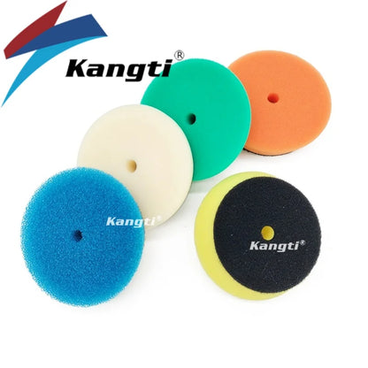 Kangti Car Polishing Pad Kit 3 Inch Self-Adhesive Buffing Wheel Car Detailing Waxing Sponge Pads Auto Care Cleaning Tool