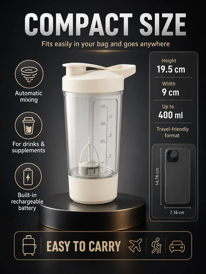 Portable Auto Stirring Cup, Transparent Measuring Electric Blender USB Charging for Milk Powder Smoothies