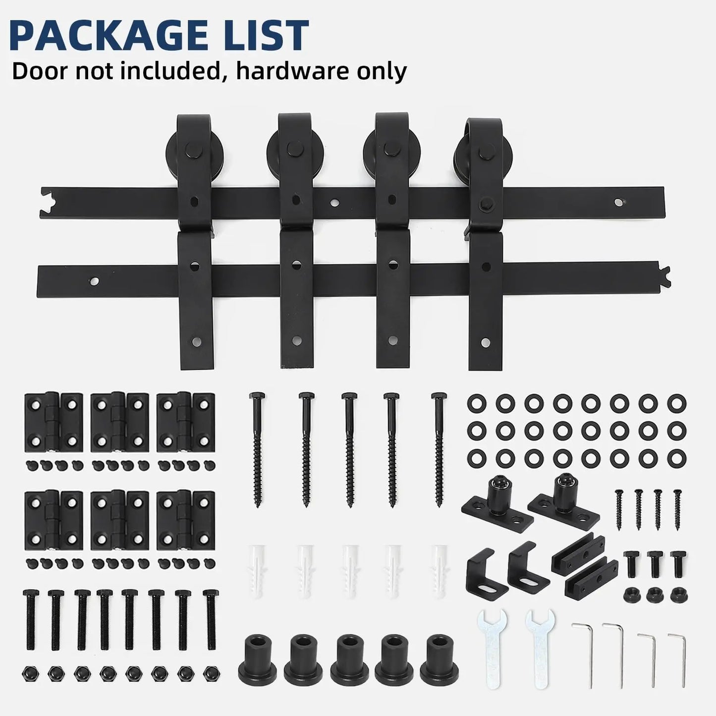 Heavy Duty Bi-Folding Sliding Barn Door Hardware Kit Quiet Side-Mounted Roller – 2/4 Bifold Doors For Closet Laundry Bedroom