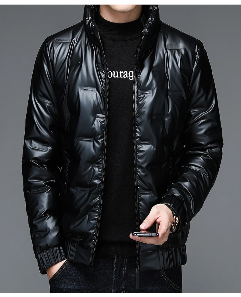80%  White Duck Down Coat 2024 Trendy Fashion Winter Stand Collar Warm Sport Jacket Men's Thermal Thick Outwear