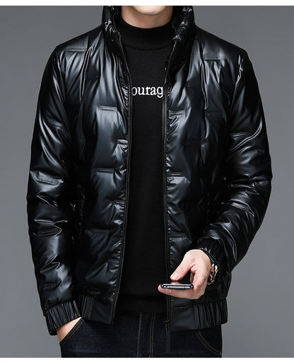 80%  White Duck Down Coat 2024 Trendy Fashion Winter Stand Collar Warm Sport Jacket Men's Thermal Thick Outwear