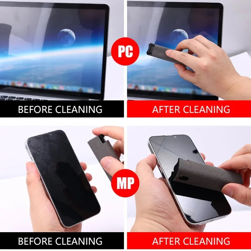 Microfiber Screen Cleaner Spray Bottle Mobile Phone Tablet Laptop Display Screen Cleaning Wipe Press Spray Bottle Without Liquid
