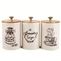 3Pcs Canister Set for Kitchen Counter, Coffee Sugar Tea Canister, Metal Vintage Kitchen Containers, Food Storage Containers
